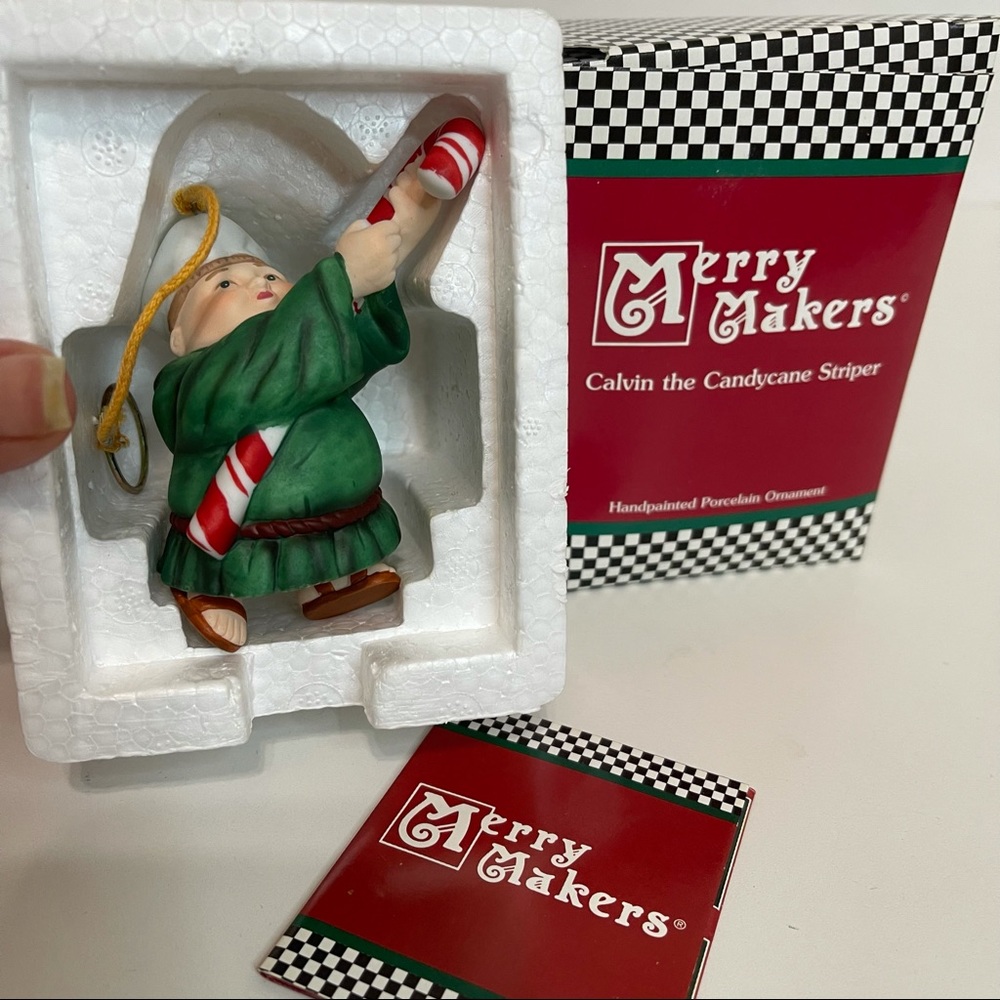 Dept. 56 Merry Makers Ornament Calvin The Candycane Striper Retired 93971 - Picture 7 of 8
